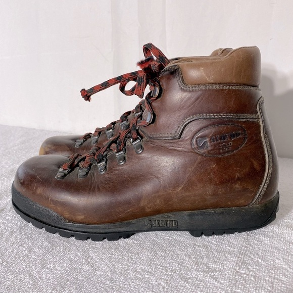 Vintage Scarpa Brown Leather Lace Up Mountaineering Hiking Ankle Boots 40 - Picture 3 of 14
